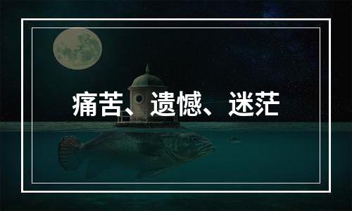 痛苦、遗憾、迷茫