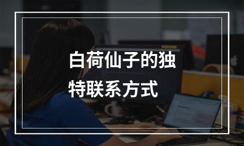 白荷仙子的独特联系方式