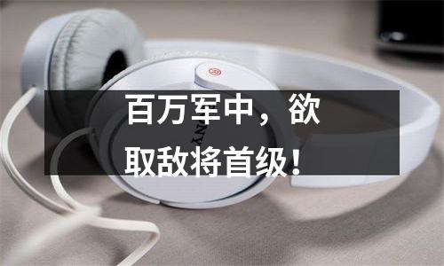 百万军中，欲取敌将首级！