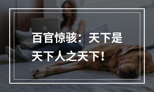 百官惊骇：天下是天下人之天下！