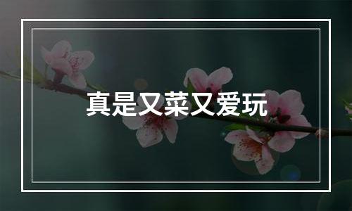 真是又菜又爱玩