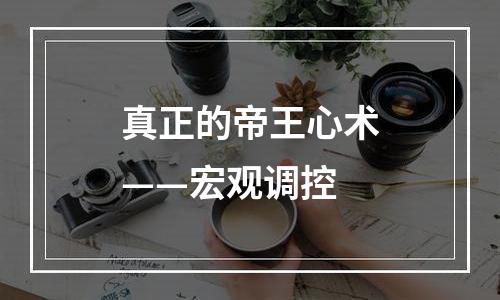 真正的帝王心术——宏观调控