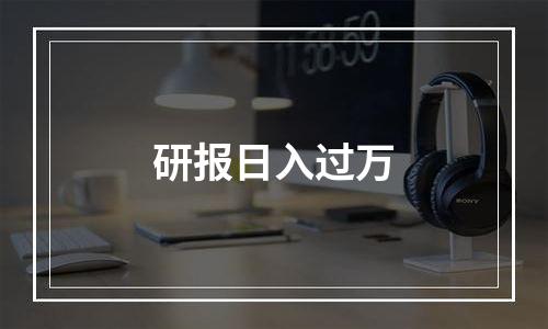 研报日入过万