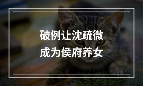 破例让沈疏微成为侯府养女