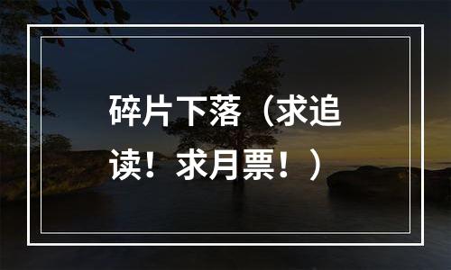 碎片下落（求追读！求月票！）