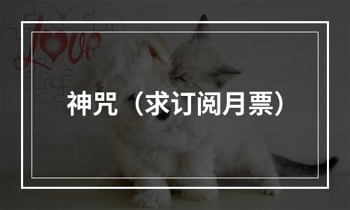 神咒（求订阅月票）