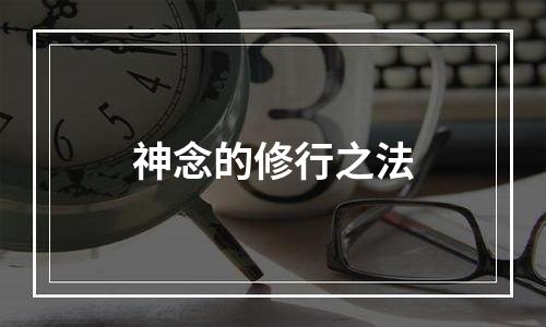 神念的修行之法