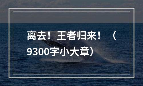 离去！王者归来！（9300字小大章）