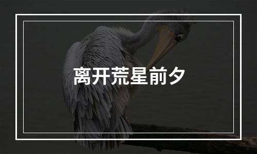 离开荒星前夕