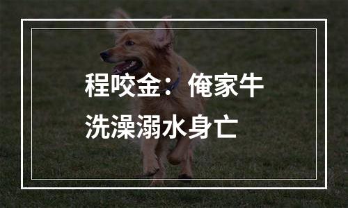 程咬金：俺家牛洗澡溺水身亡
