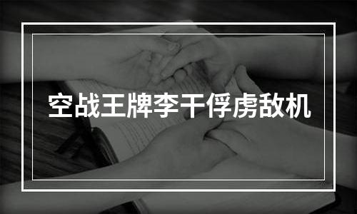 空战王牌李干俘虏敌机