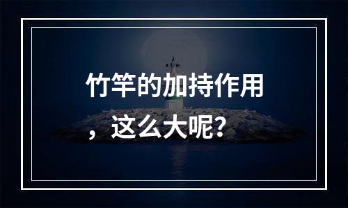 竹竿的加持作用，这么大呢？