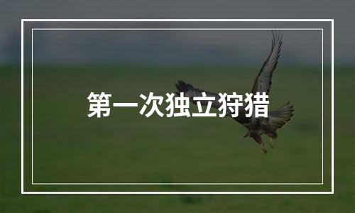 第一次独立狩猎