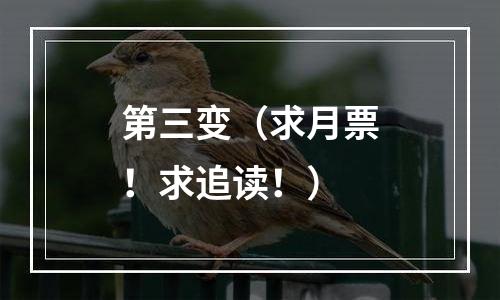第三变（求月票！求追读！）