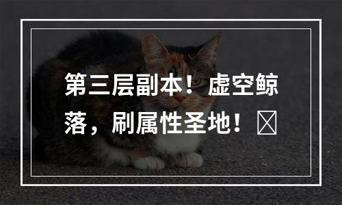 第三层副本！虚空鲸落，刷属性圣地！​