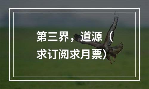 第三界，道源（求订阅求月票）