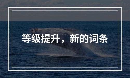 等级提升，新的词条