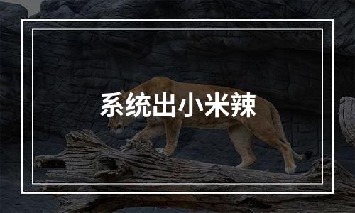 系统出小米辣