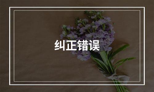 纠正错误