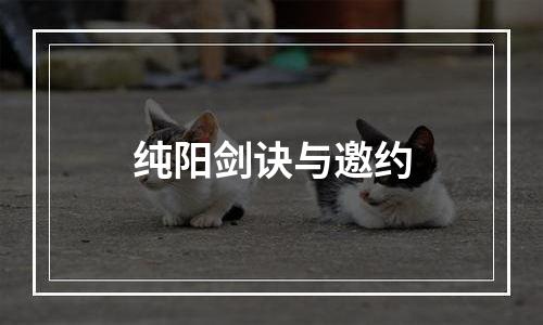 纯阳剑诀与邀约