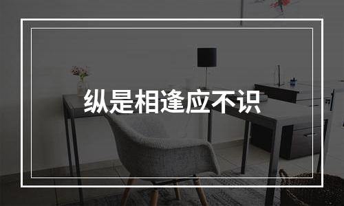 纵是相逢应不识