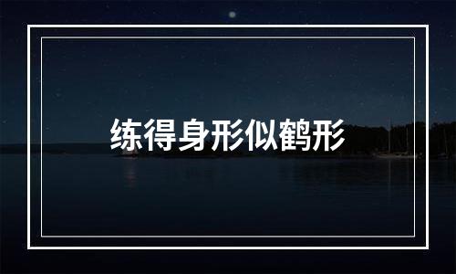 练得身形似鹤形