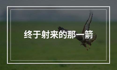 终于射来的那一箭
