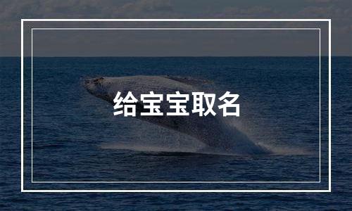 给宝宝取名