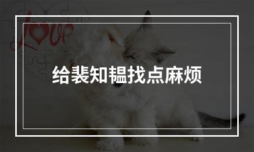 给裴知韫找点麻烦