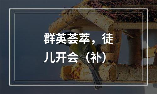 群英荟萃，徒儿开会（补）