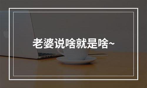 老婆说啥就是啥~