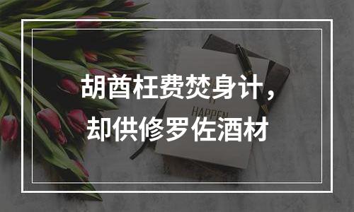 胡酋枉费焚身计， 却供修罗佐酒材