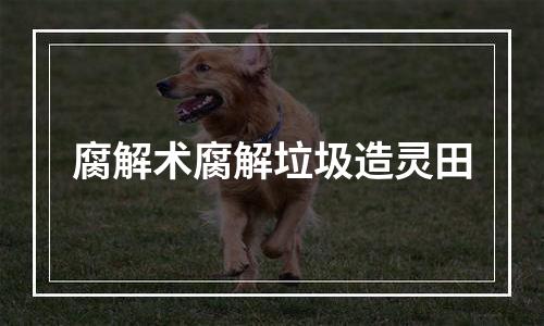 腐解术腐解垃圾造灵田