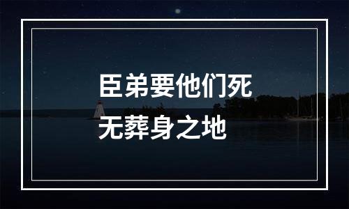 臣弟要他们死无葬身之地