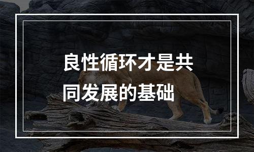 良性循环才是共同发展的基础