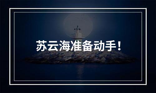 苏云海准备动手！