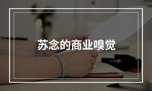 苏念的商业嗅觉
