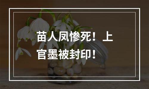 苗人凤惨死！上官墨被封印！