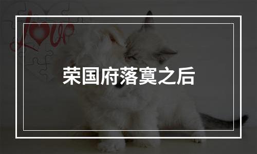 荣国府落寞之后