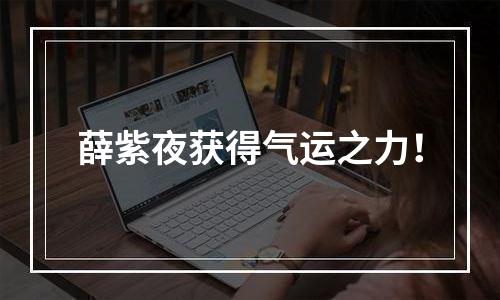 薛紫夜获得气运之力！