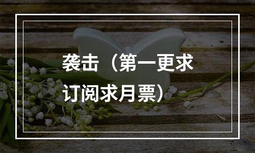 袭击（第一更求订阅求月票）
