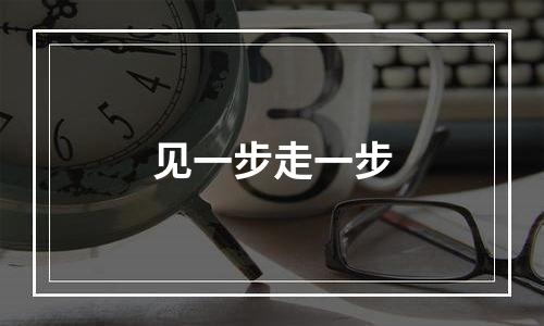 见一步走一步