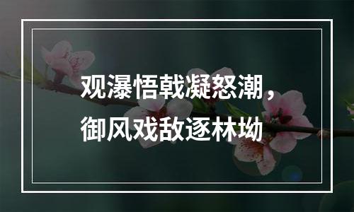 观瀑悟戟凝怒潮，御风戏敌逐林坳