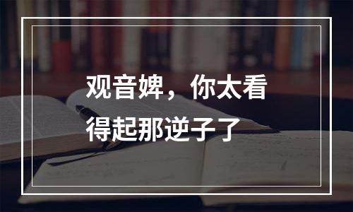 观音婢，你太看得起那逆子了