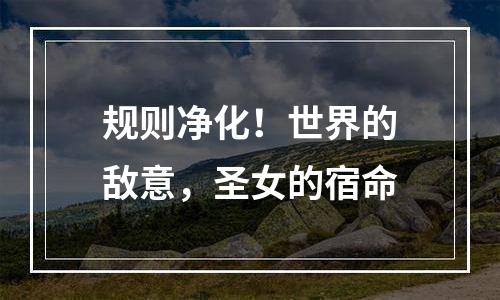 规则净化！世界的敌意，圣女的宿命