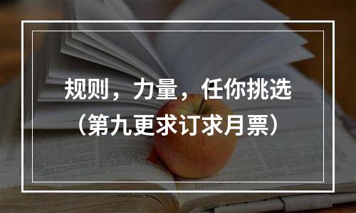 规则，力量，任你挑选（第九更求订求月票）