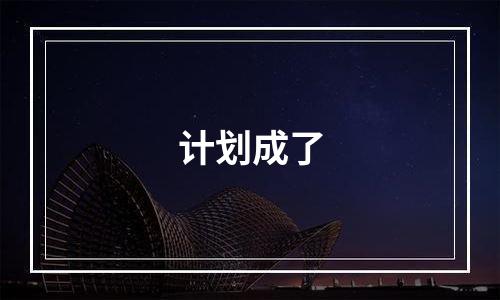 计划成了