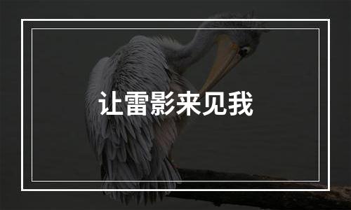 让雷影来见我