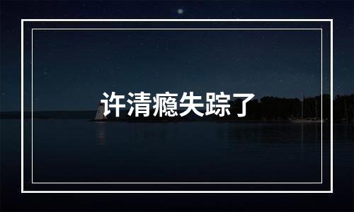 许清瘾失踪了