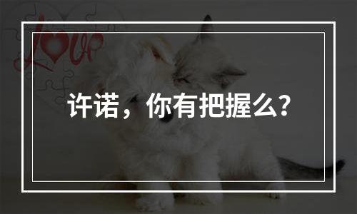 许诺，你有把握么？